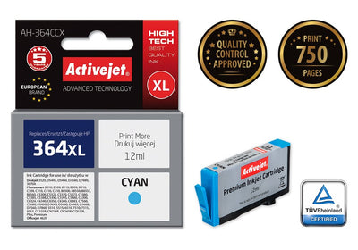 Activejet Ink Ah-364CCX (reemplazo HP 364XL CB323EE - Premium - 12ML - Cyan — image 1
