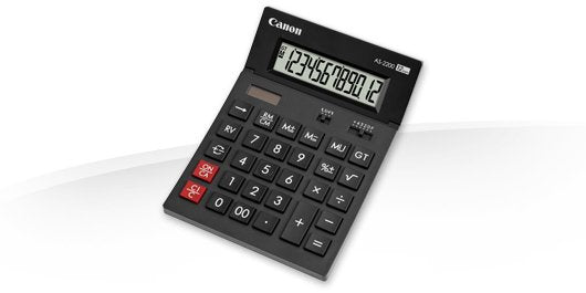 Canon AS-2200 Calculator Desktop 12 Dígitos Panel Solar Battery Grey Oscuro