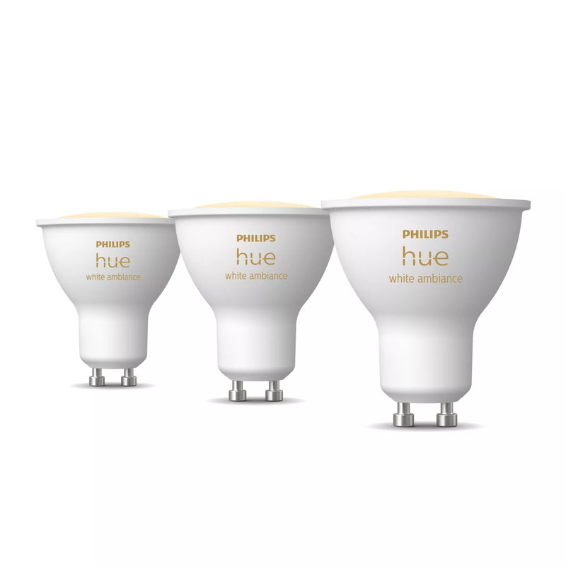 Philips Hue - Pack 3 Bulbs LED Smart GU10, 4.2W 400 Lúmens, LED Inteligentes