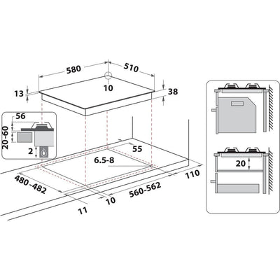Whirlpool Tgml 650 Ix Hobs Silver Integrado Encimera Gas 4 Zona(s) — image 1