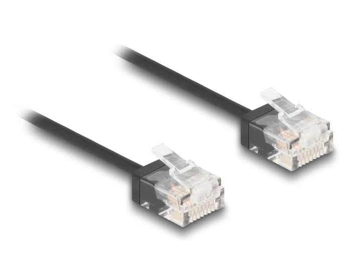 Delock RJ45 Network Cable CAT.6 UTP Ultra Slim 3M Black With Kurzen Machon