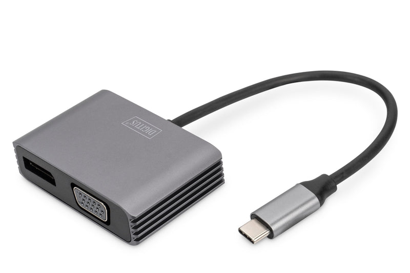 Digitus USB-C DP + VGA Grafik-adapter Usb-c-dp, VGA 4K/30HZ Silver