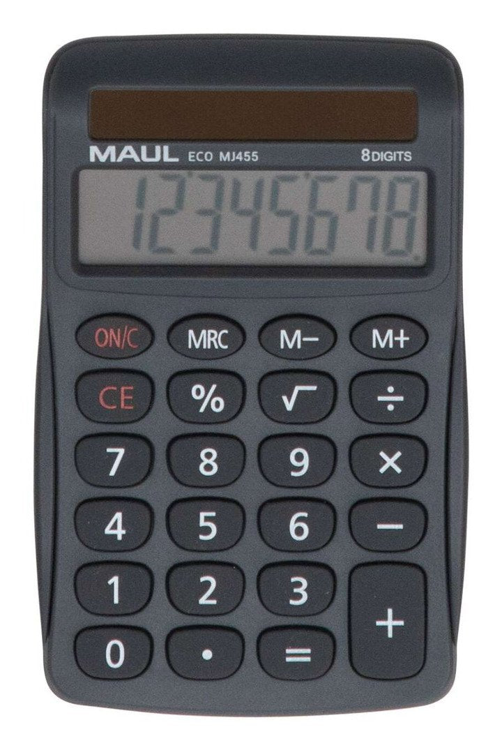 Maul Calculator Eco Mj 455 Calculator Basica With Screen 8 Dígitos Calculator Solar 80% Plastic Reciclado Calc