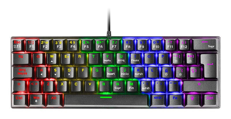 Mars Gaming MK60 Keyboard Gaming Mecanico - Ultra-compacto 60% - Switches Antipolvo - Iluminacion RGB - Keys