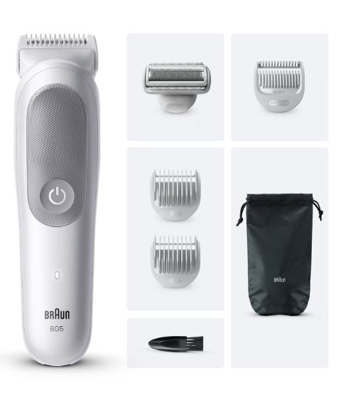 Braun Bg 5550, Cortapelo Corporales Impermeables Hombre + Accesorios