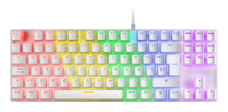 Mars Gaming MK80 Keyboard Gaming Mecanico - Tkl Compacto - Iluminacion RGB - Keys Imborrables - Switches Antip