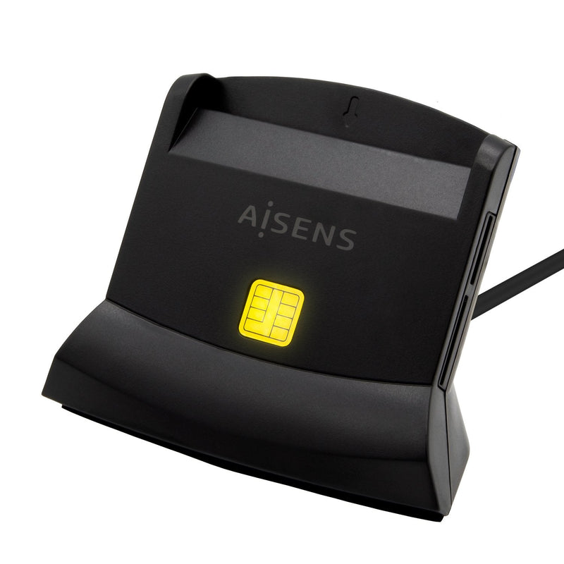 Aisens Card Reader Smart Dni With Reader Sim, Sd, Mirosd, Mmc, Rs-mmc, MMC Micro, Usb-c, Black