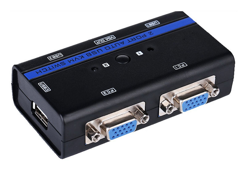 Aisens Conmutador KVM VGA USB 1U-2PC + Cable - Black