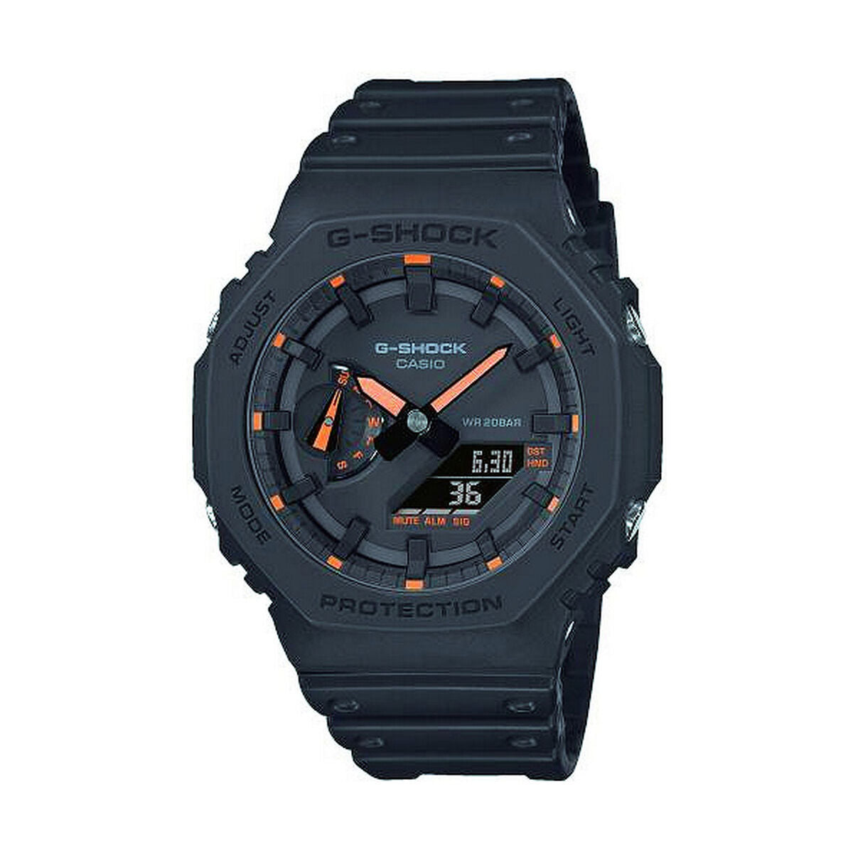 Casio G-Shock Men's Watch Casio G-Shock Oak - Neon Orange Index Black (Ø 45 Mm)