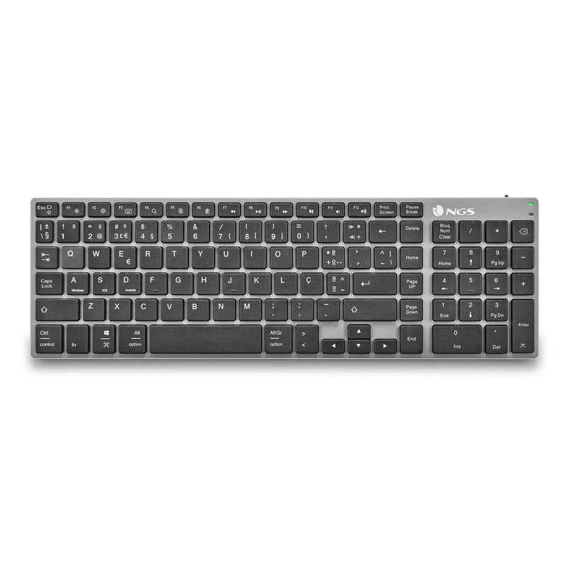 Ngs Fortune-bt Keyboard Multidispositivo Wireless USB Bluetooth - Portuguese - Quiet - Keys X-type - Battery