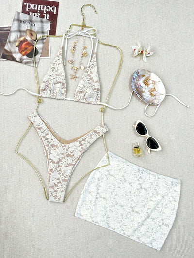 Lace Bandage New Style Three-Piece Swimsuit