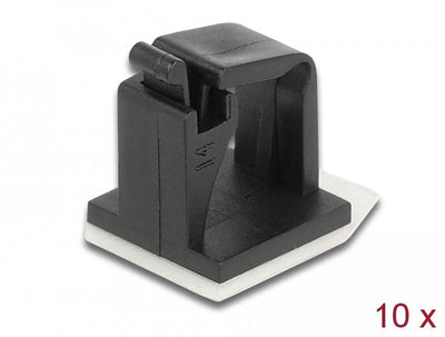 Delock Portacables With Clip Bloqueo Self-adhesive Black 10 Pieces — image 1