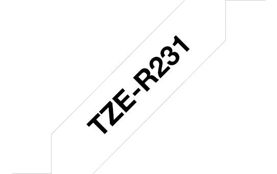 Brother TZER231,NEGRO Sobre White Roll (1,2CM X 4M) 1 Bobina(s) Tape P-touch PT-D200, D450, D800, E550, H110,