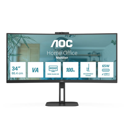 AOC Monitor LED 34 Curved CU34V5CW/Bk Black — image 1