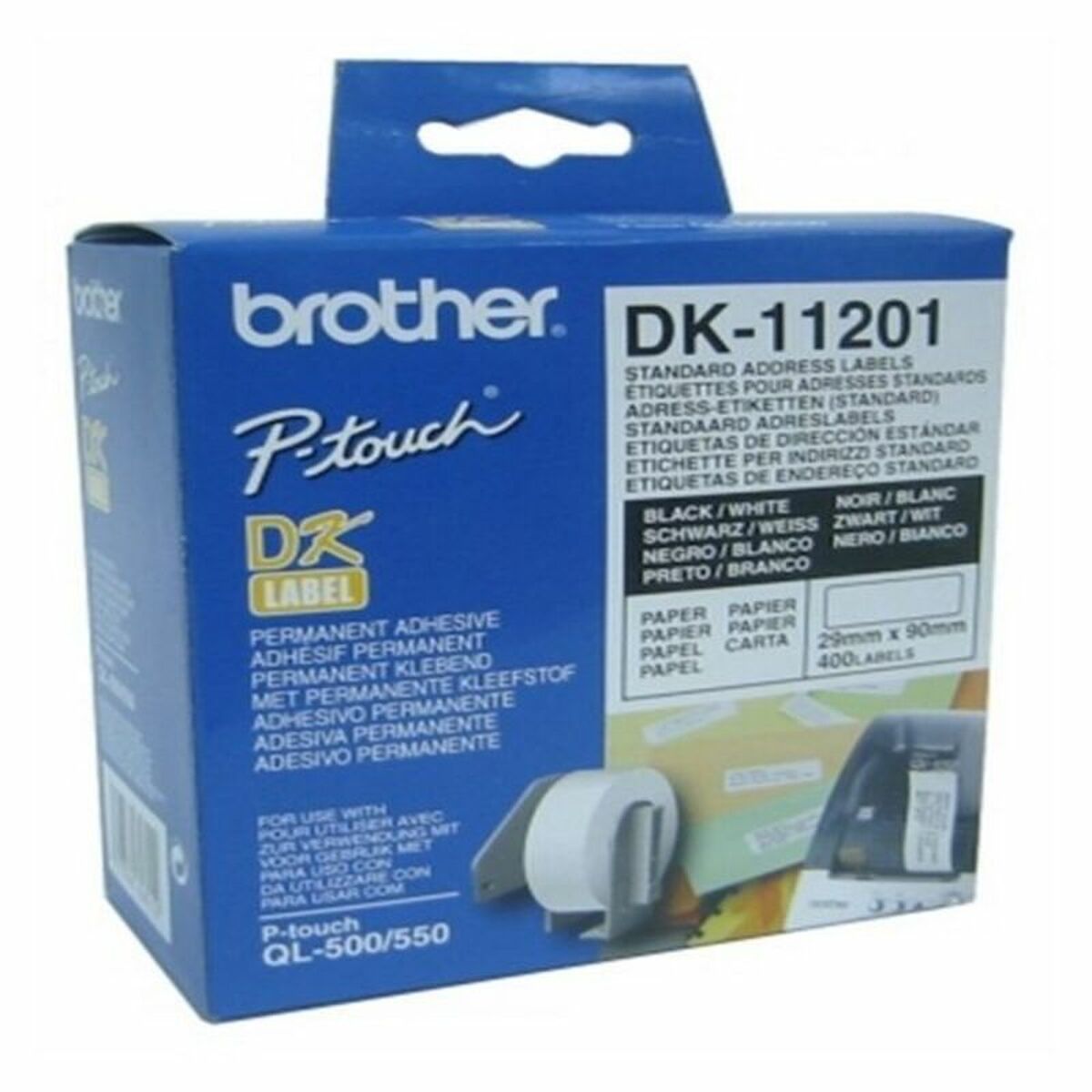 Brother Printer Labels Brother Dk11201 29 X 90 Mm Black White