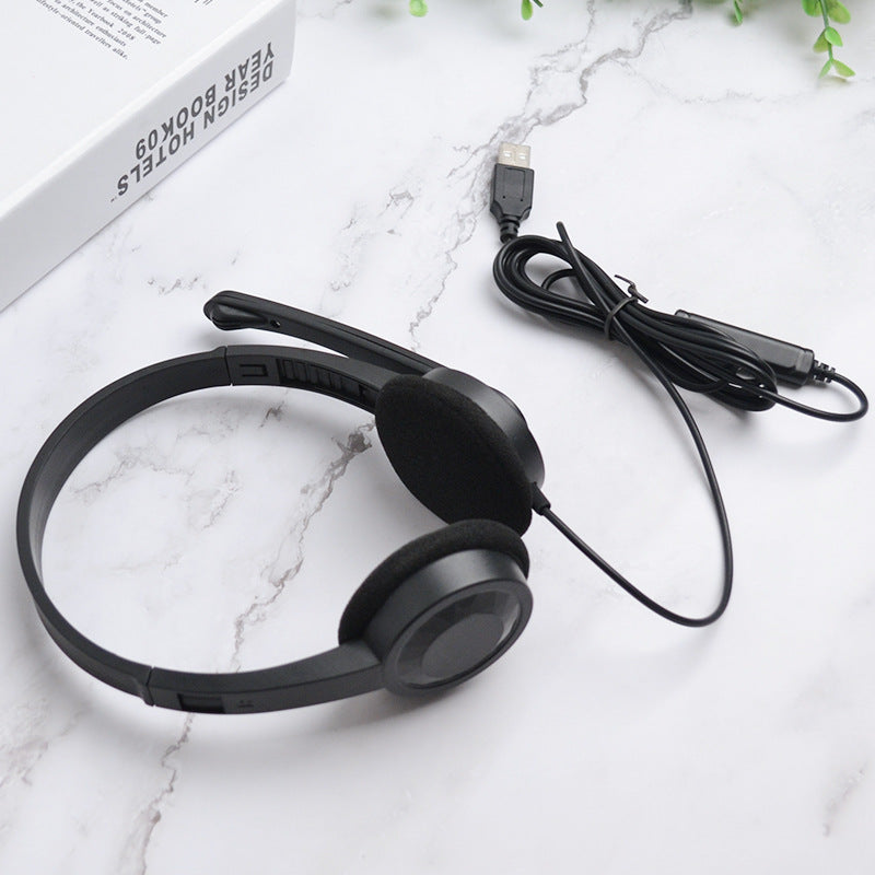 In Stock Computer USB E-sports Telephone Service Customer Service Game Headset Wired Music Voice