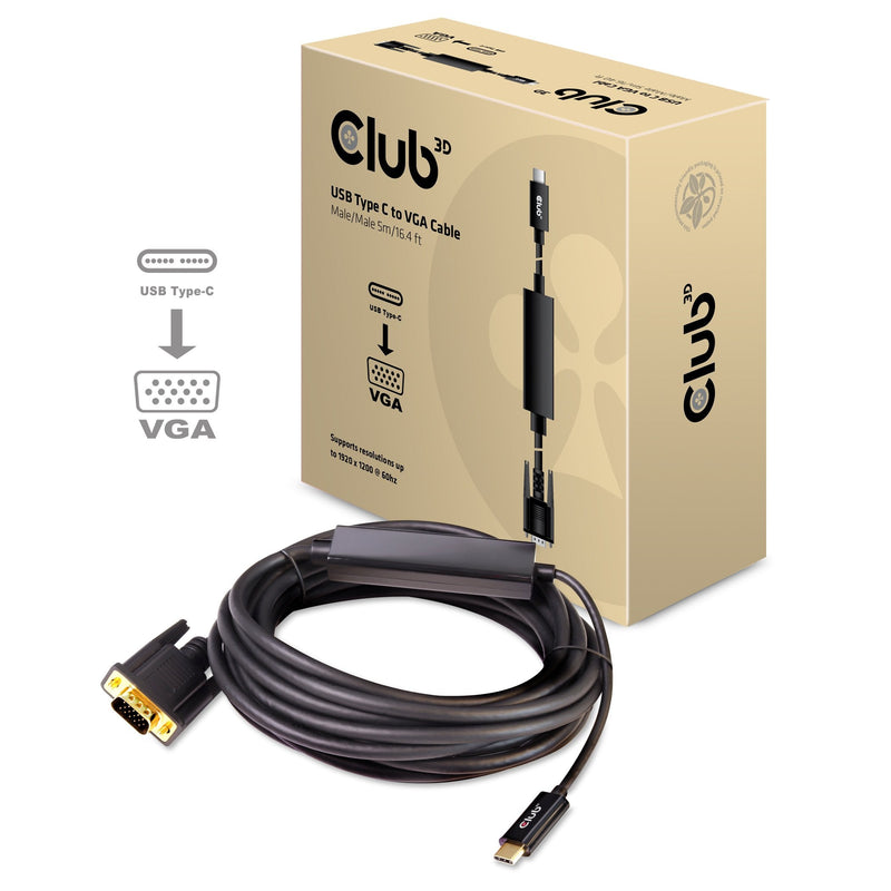 CLUB3D CAC-1512 5M USB Type-c VGA (d-sub) Black