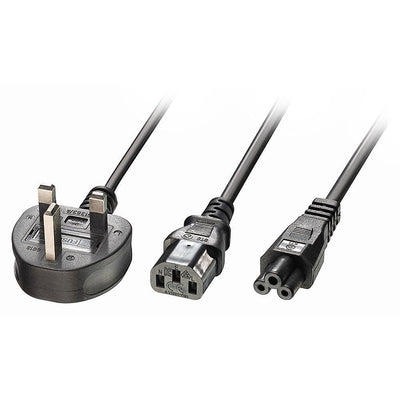 Lindy 30374 Cable Transmisión Black 2,5M Plug Type G C13 Coupler + C5 Coupler — image 1