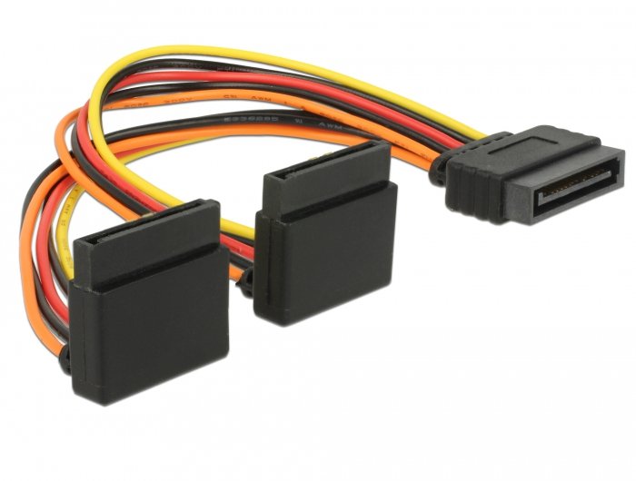 Delock Cable Power SATA 15PIN Connector 2X SATA 15PIN (socke) 15CM 60170