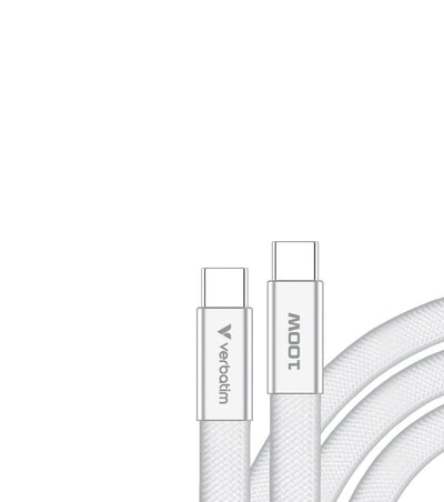Verbatim Sync & Charge USB-C To USB-C 100W 120CM White — image 1