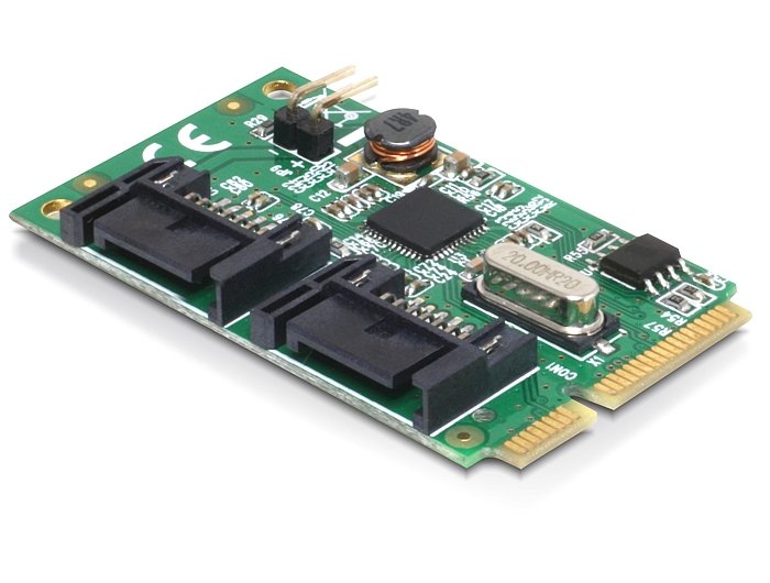 Delock Minipcie e/S PCIE 2XSATA 6GB/S, Controlador 95233
