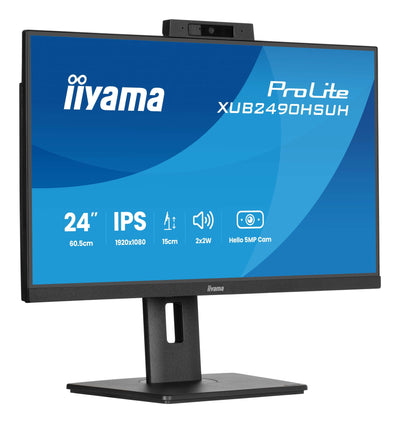 Iiyama Monitor 24 Prolite XUB2490HSUH-B2 LED (matt), Fullhd, Ips, Webcam, Microphone Bucket Usb, Panel 100HZ X — image 1