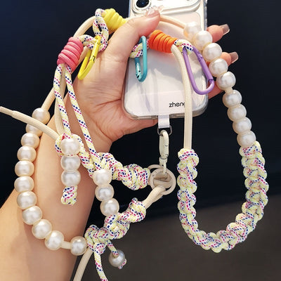 Long Crossbody Anti-Lost Wear-Resistant Durable Contrasting Color Braided PhoneCamera Lanyard