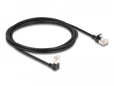 Delock Network Cable RJ45 CAT.6A S/FTP Slim 90° Unten Angular / Gerade 2M — image 1