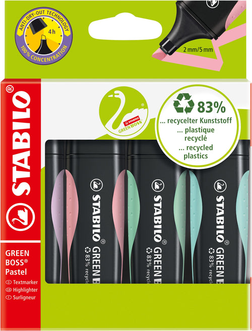 Stabilo Green Boss Marcador 4 Pieces Punta Cincel Green Menta, Pink Violet — image 1