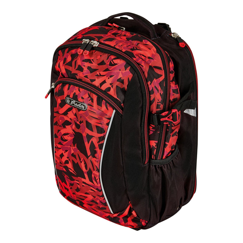 Herlitz Ultimate Graffiti Backpack Deportiva Black Red Poliéster