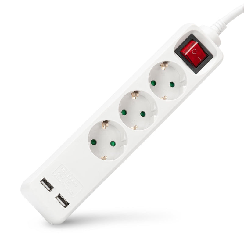 Entac Power Strip Plugs 3VÍAS With USB 1,5M Switch White