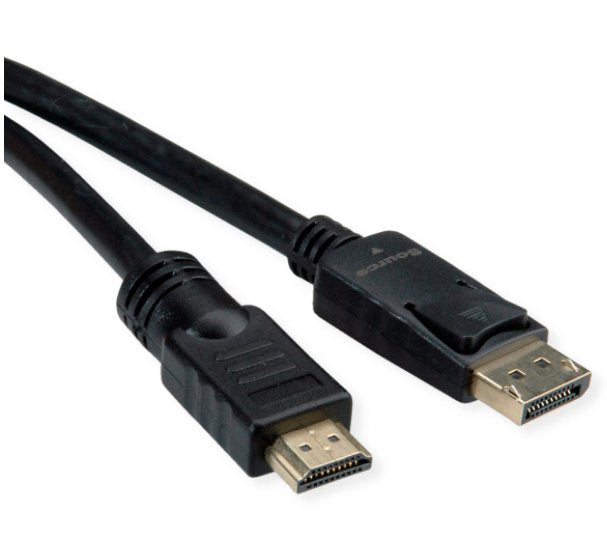 Roline 11.04.5776 Adapter Cable Vídeo 7,5M HDMI Type a Standard DisplayPort Black