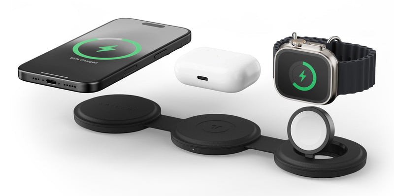 Onthego Wireless Charger With QI2, Black 3 In 1, 15W, ST-QTG31K