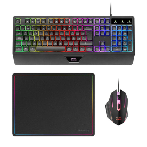 Mars Gaming Pack Gaming MCP124 Keyboard H-mech + Mouse Óptico + Mouse Pad Black — image 1