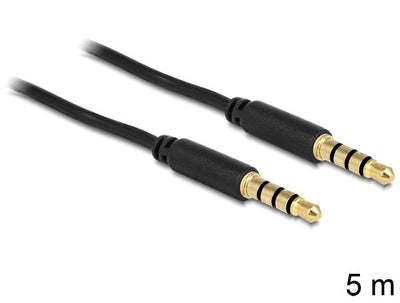 Delock Cable Jack 3,5MM 4 Pin Male 5M Black — image 1