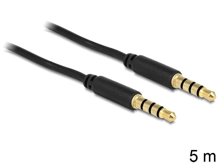 Delock Cable Jack 3,5MM 4 Pin Male 5M Black