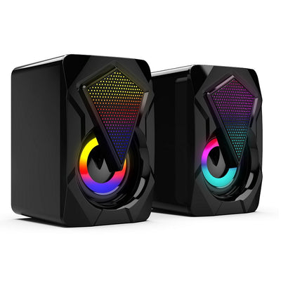 Multimedia Desktop Computer Audio Household Desk Mini RGB Colorful Wired Extra Bass