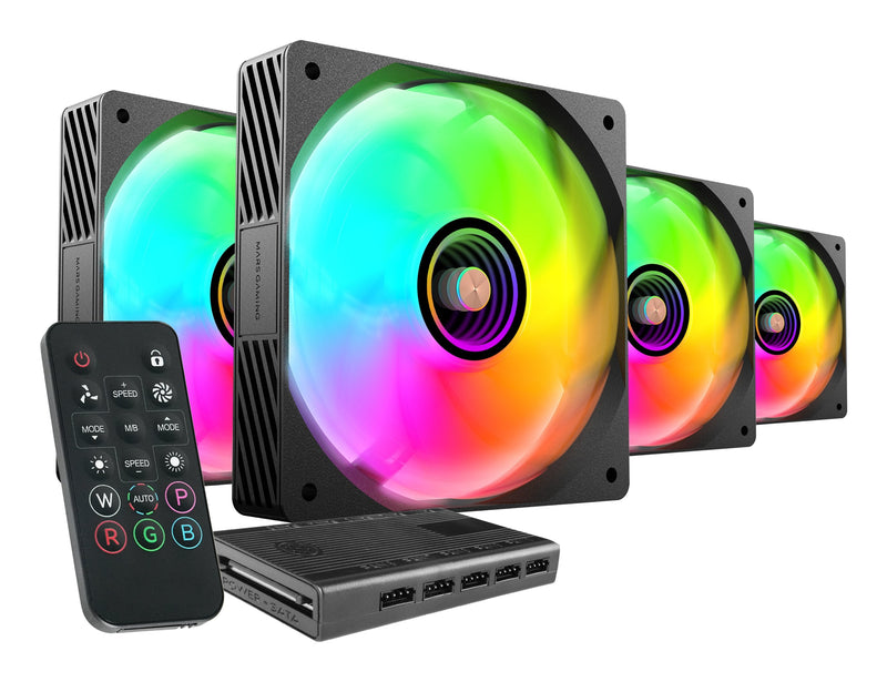 Mars Gaming Kit 4 Fans PC Auxiliar MF-SI4KIT A-rgb Infinity Black 4X Fans Ultrasilenciosos ARGB/ Controller a