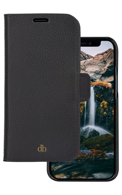 DBRAMANTE1928 New York Case With Cover Phone Mobile Phone Detachable Magnetic Back-cover Leather Saffiano Blac — image 1