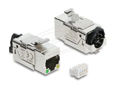 Delock Keystone Modul RJ45 Buchse CAT.6A STP With PoE LED — image 1