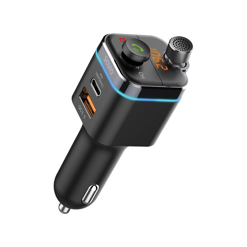 Savio Transmisor Car With Función Bluetooth 5.0 Quick Charge 3.0 And Suministro Energía, Screen Led, Función B
