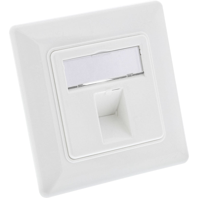 Inline® Frame Set For 1x RJ45 Bu/Lsa Insert, Keystone Snap-in, White RAL9010