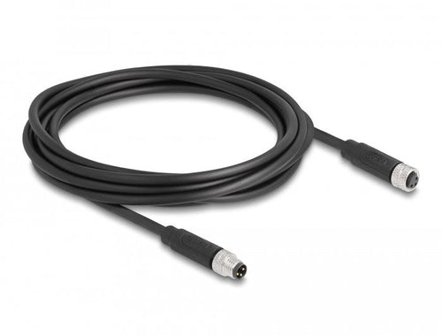Delock M8 A-kodiert 3 Pin Cable Connector Male a Female Pur (tpu) 3M — image 1