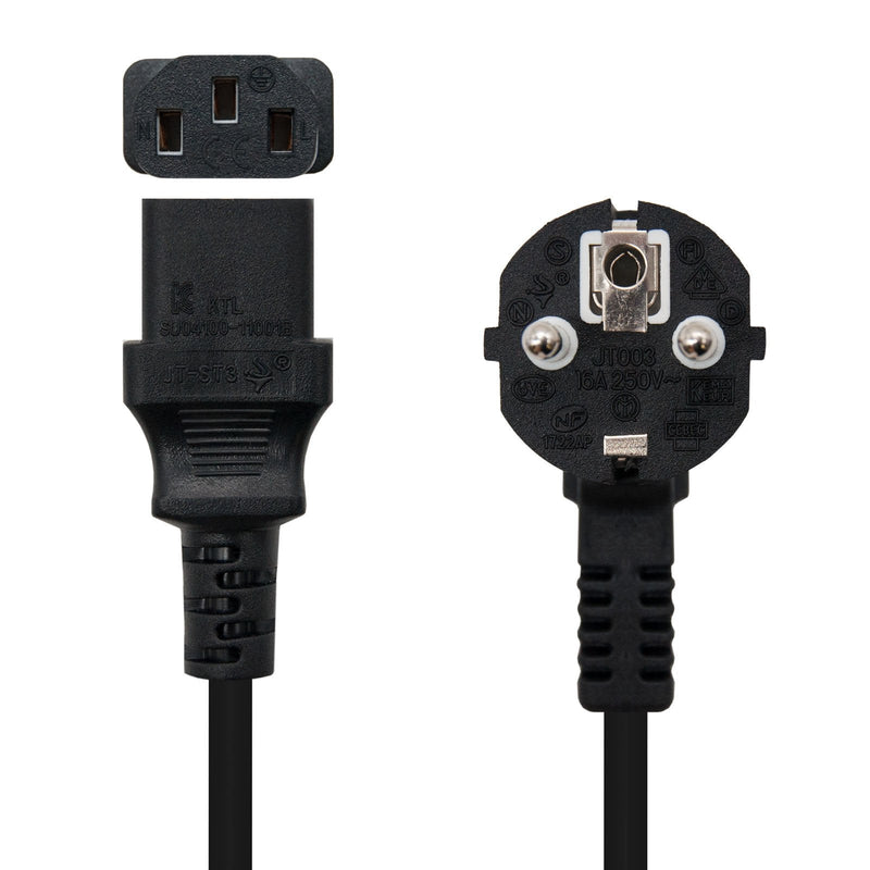 Nanocable Cable Power CPU - Shucko CEE7 Male a C-13 Female 3M - Black