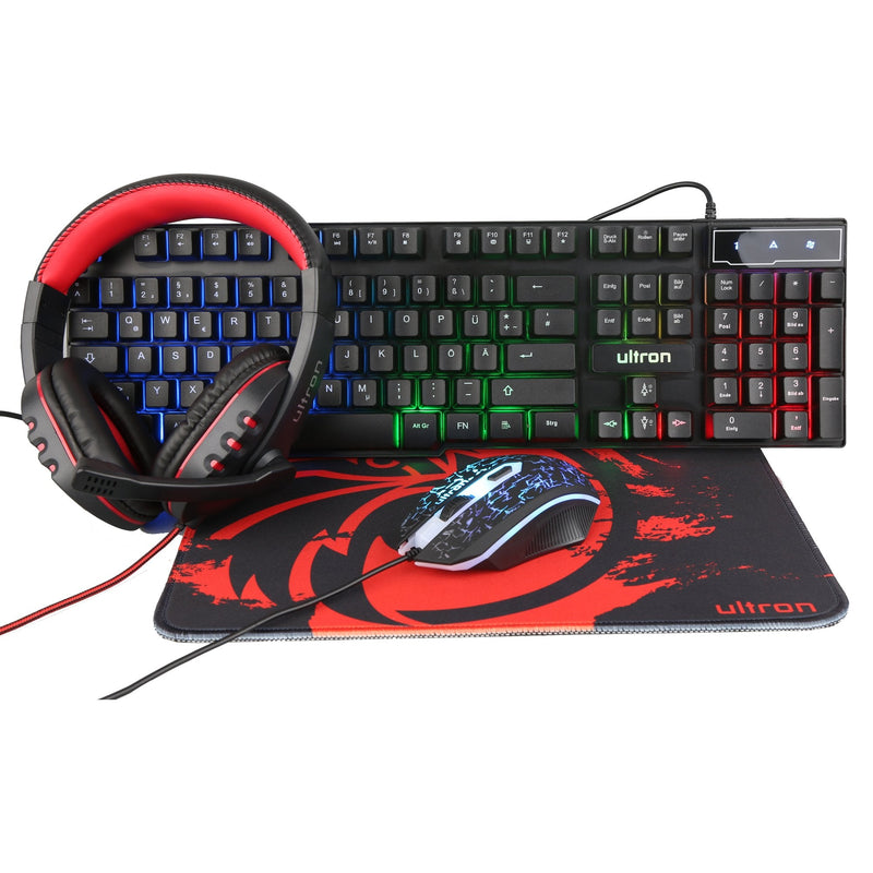 Ultron Hawk Gaming Set Black With Cable 4IN1