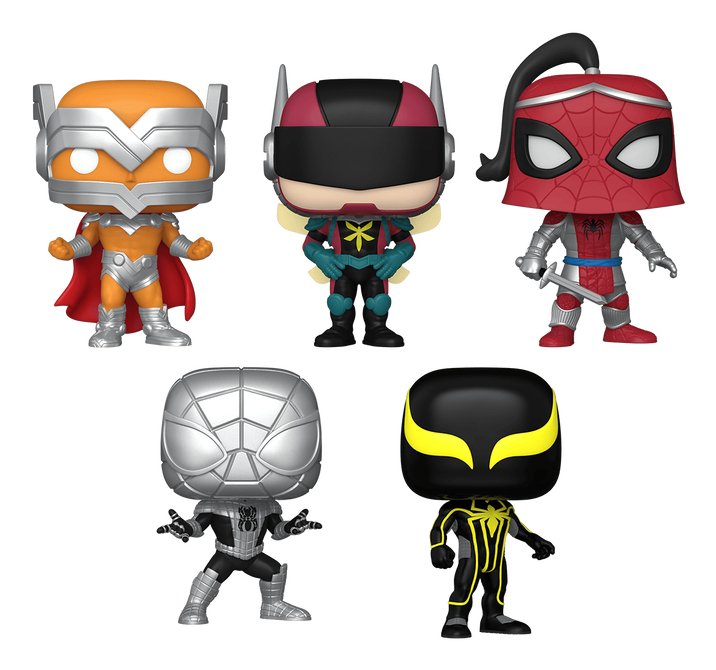 Blíster 5 Figuras Pop Marvel Spiderman Exclusive