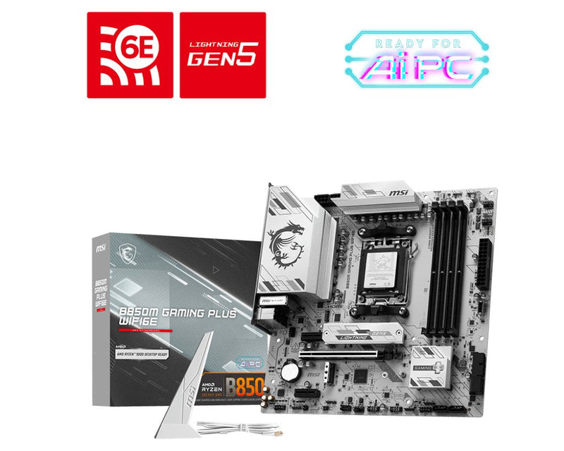 MSI Motherboard B850M Gaming Plus Wi-Fi 6E Pci- And X16 GEN5, M.2 GEN5 911-7E81-001