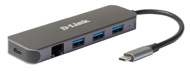 Hub USB C D-link a 3 USB 3.0 + 1 USB-C (data Sync + Power Delivery 60W) + 1 RJ45 Giga