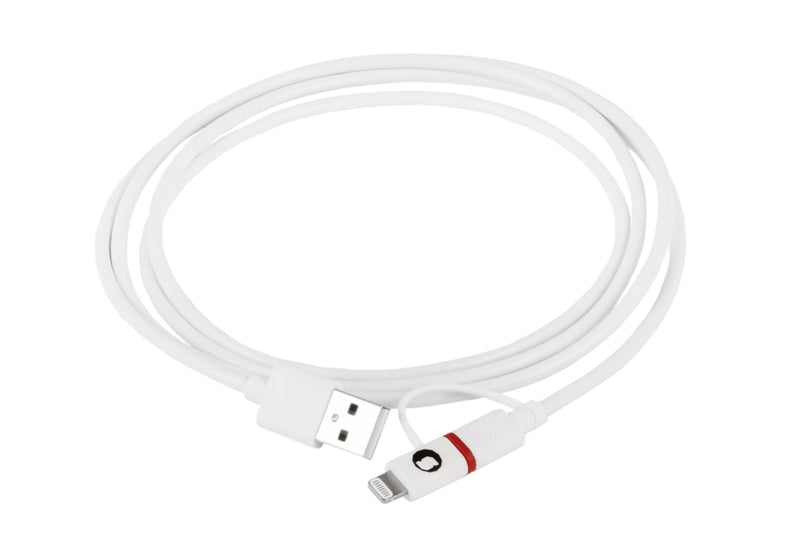 Cable Lightning Combo Microusb + Lightning Silver Ht 1.5M White 93640