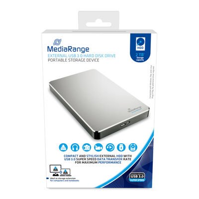 Mediarange External USB 3.0 Festplattenlaufwerk, HDD, 2TB
